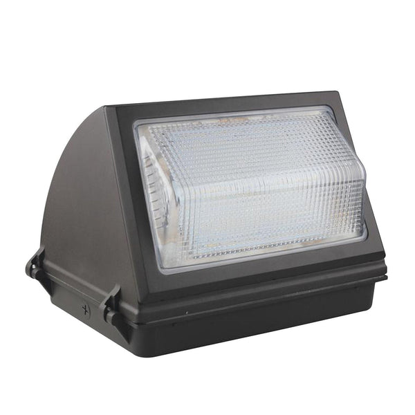 60W LED Wall Pack Light - Semi Cutoff - High Voltage - Glass - Forward Throw